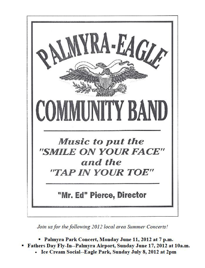 Program From Palmyra-Eagle Community Band Concert May 21, 2012